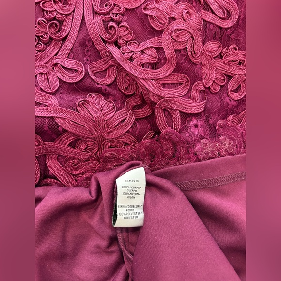 JS Collections Floral Pattern Sheath Dress, Plum Purple, Size 10, Like New